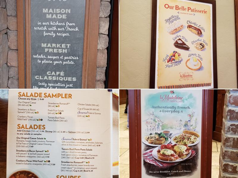 la Madeleine Menu