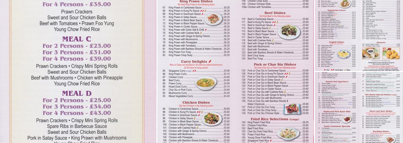 Win Wah House Menu