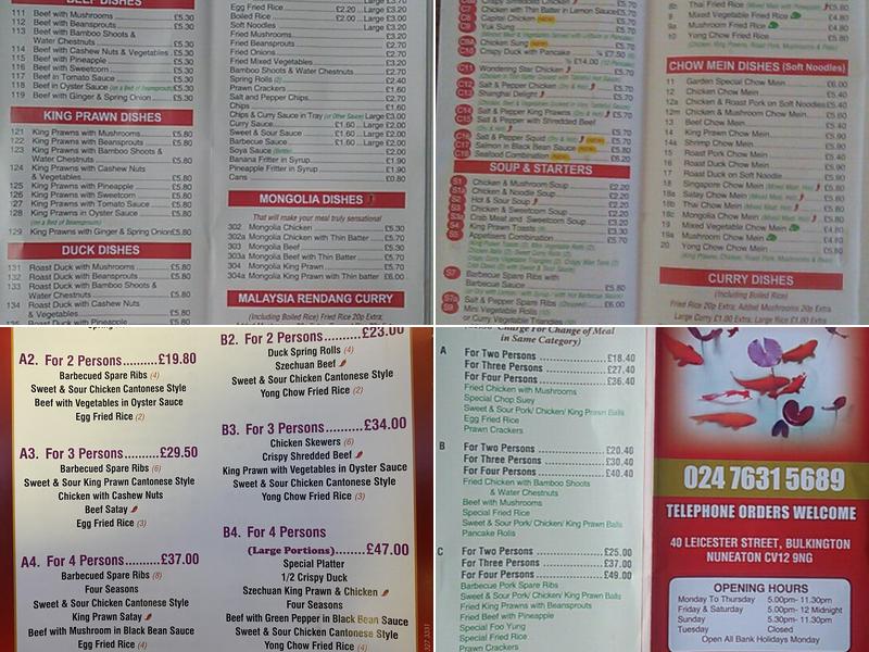 Lee Gardens Menu