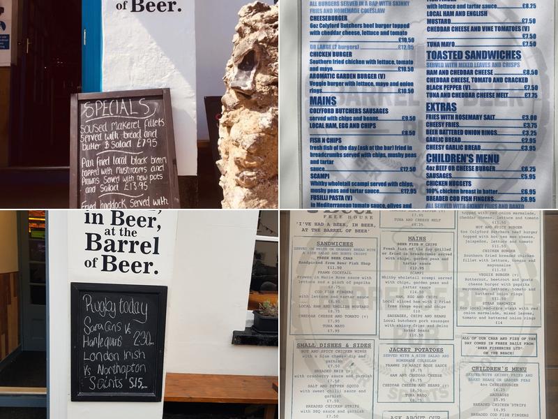Barrel of Beer Menu
