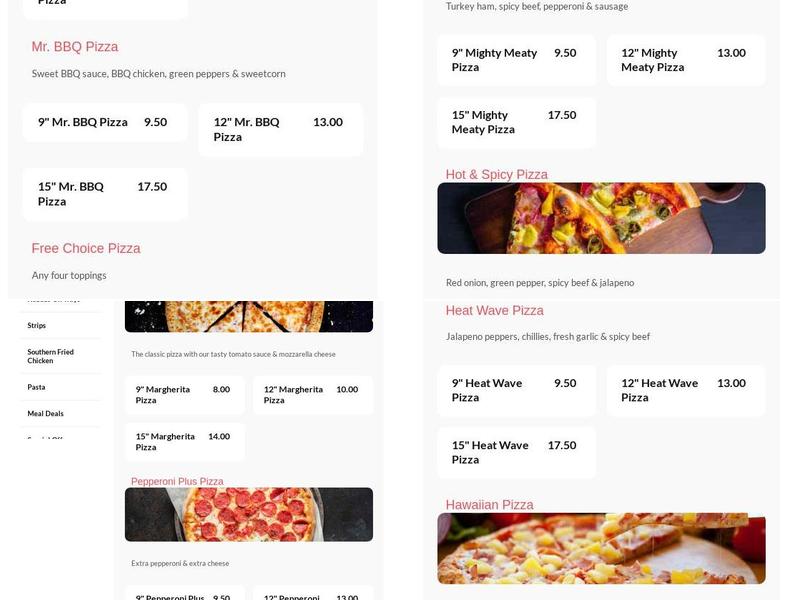 Planet Pizza3 Menu