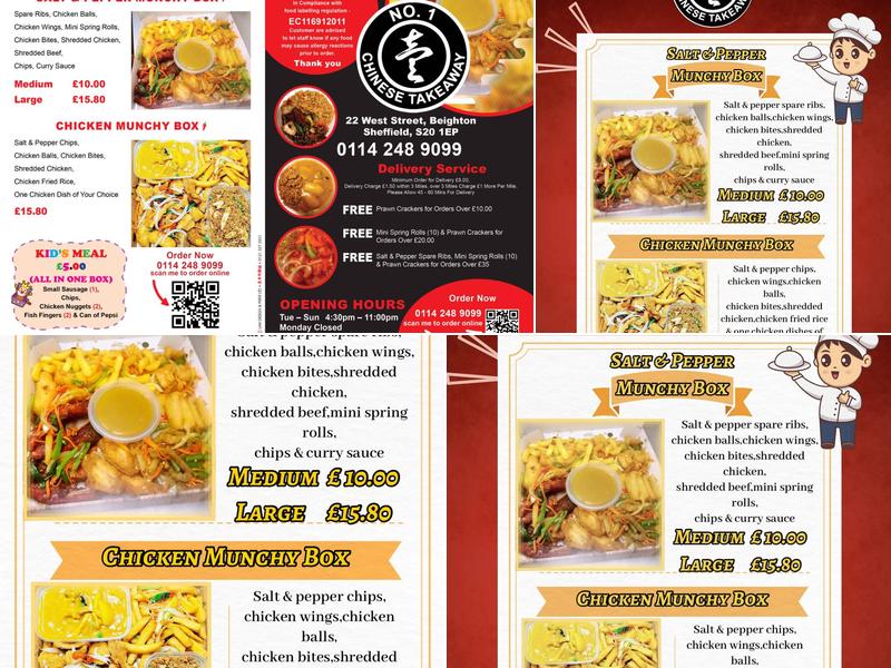 No.1 Chinese Takeaway Menu