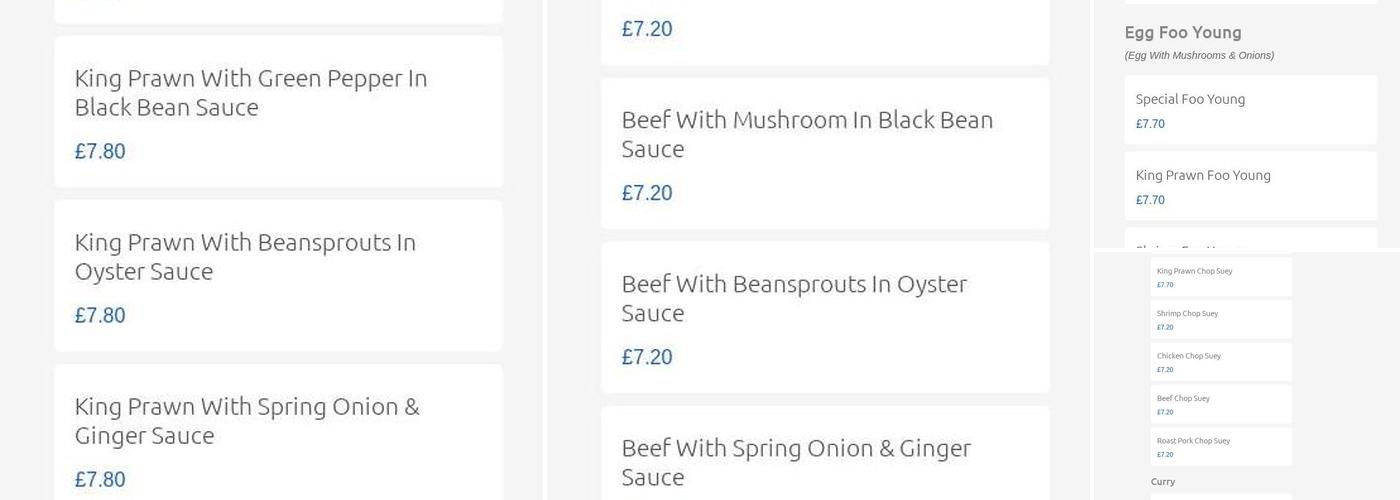 Panda Beith Chinese Takeaway Menu