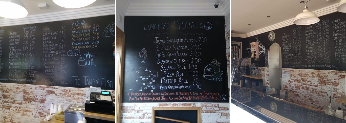 The Tawny Fish & Chips Menu
