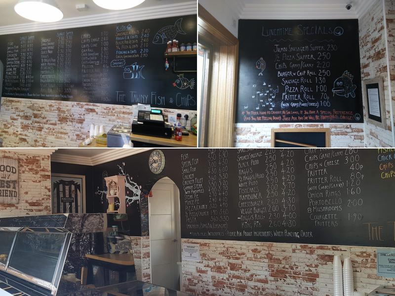 The Tawny Fish & Chips Menu