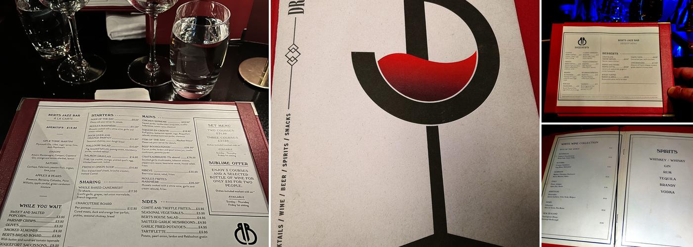 Bert's Jazz Bar Menu