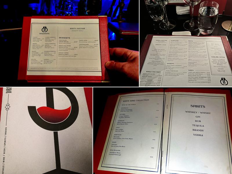 Bert's Jazz Bar Menu