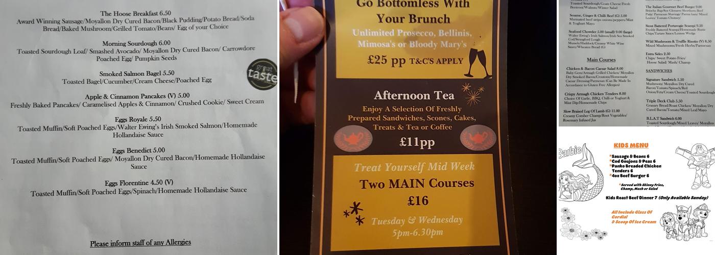 The Hoose Bistro Menu