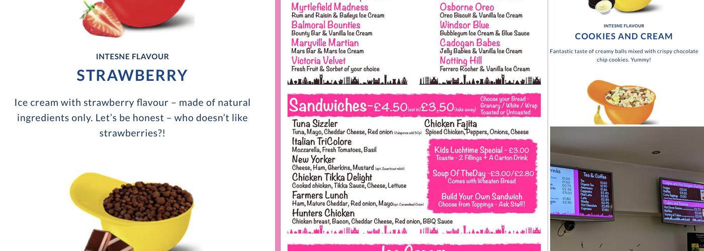 Barnams Cafe. World Of Ice Cream Menu