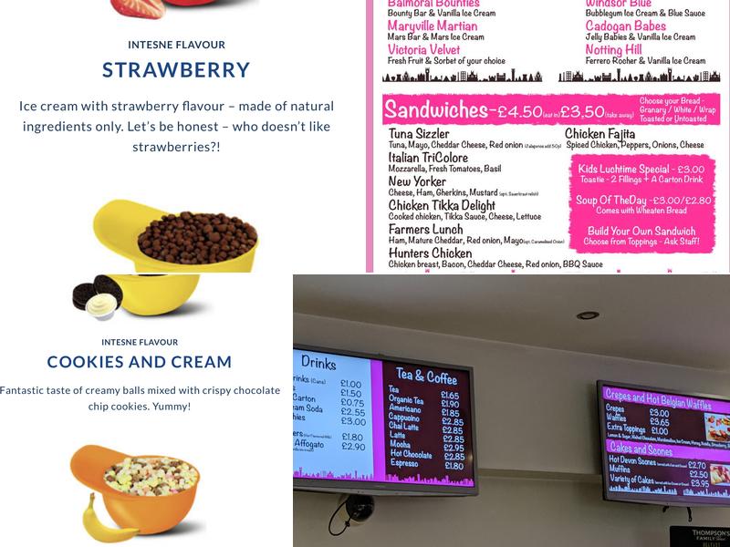 Barnams Cafe. World Of Ice Cream Menu