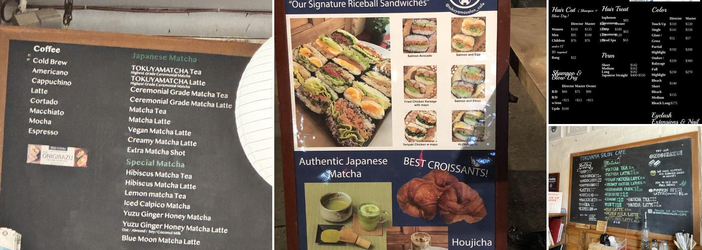 TOKUYAMATCHA & Onigirazu Bar Menu