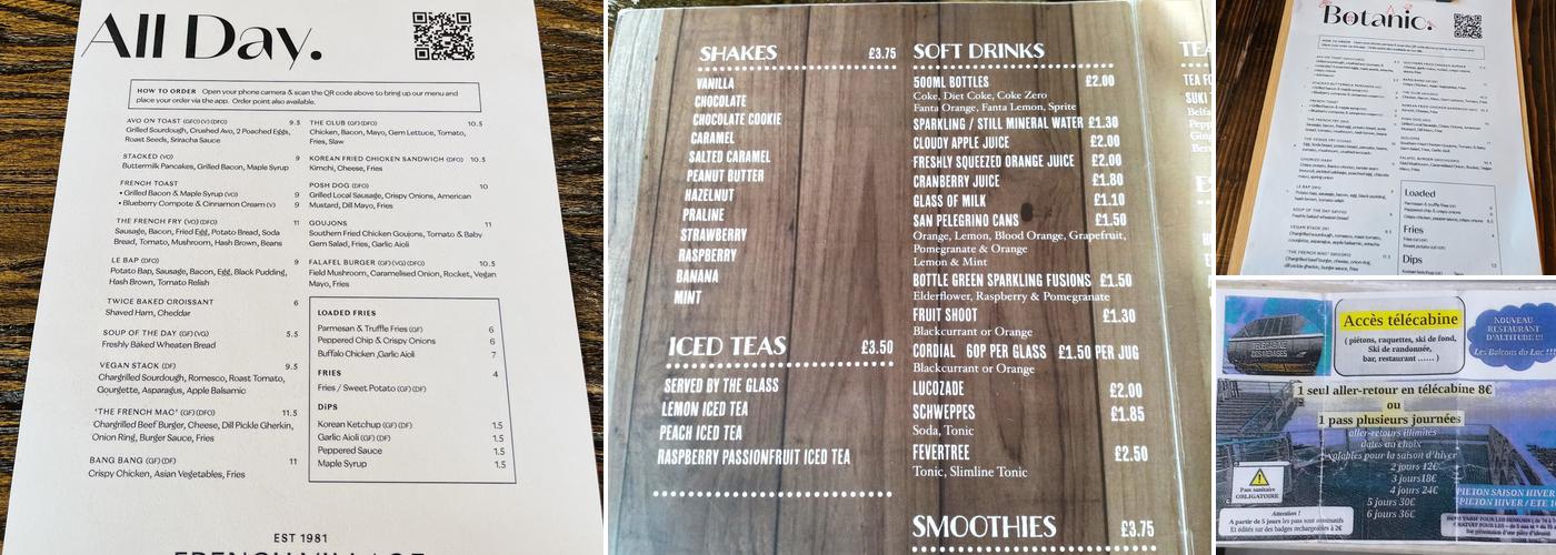 French Village Cafe & Bistro Menu