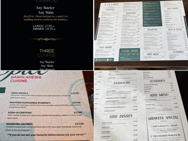 7 Spice Belfast Menu