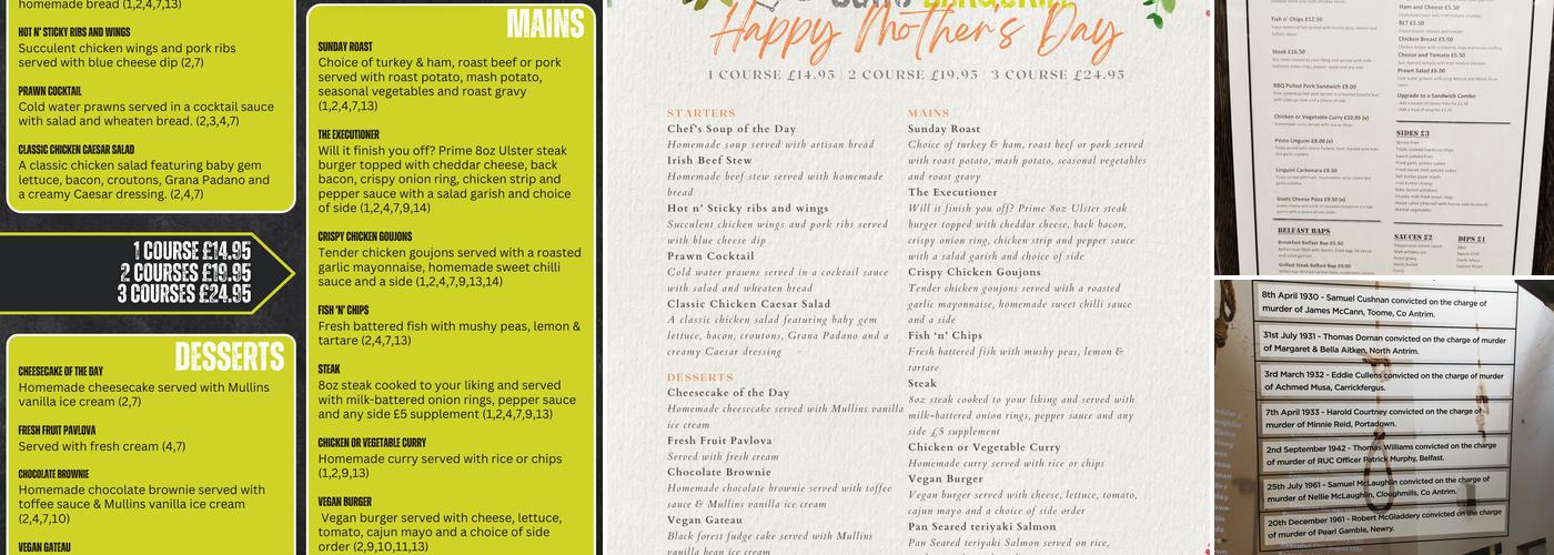Cuffs Bar & Grill Menu