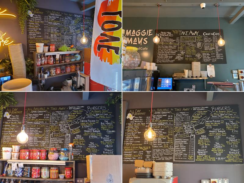 Maggie Mays Belfast Cafe Menu