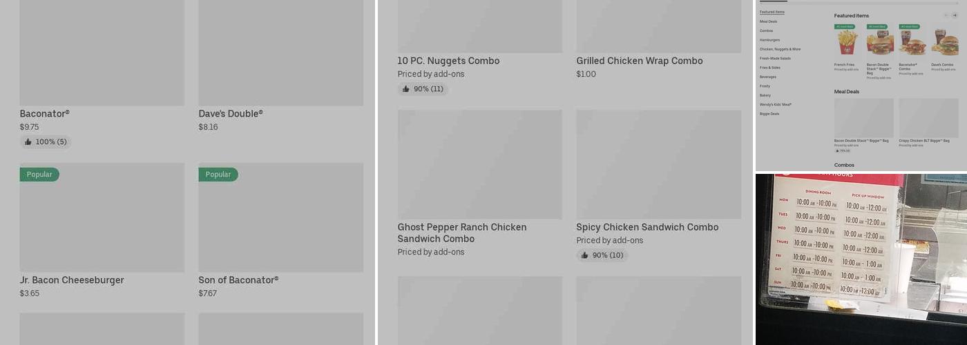 Wendy's Menu