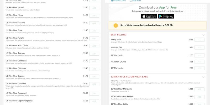 Nico's Pizza Pasta - Takeaway - Sunnyside St Menu