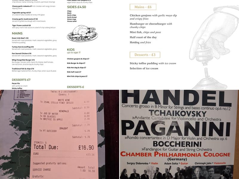 The Northern Whig Menu