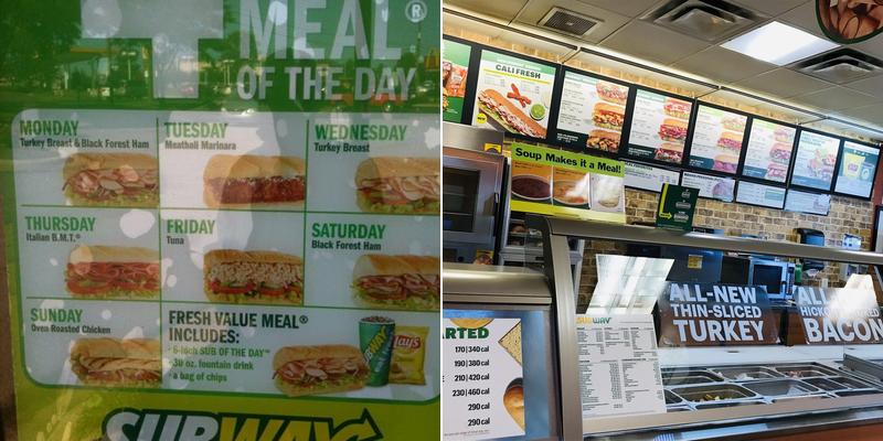 Subway Menu