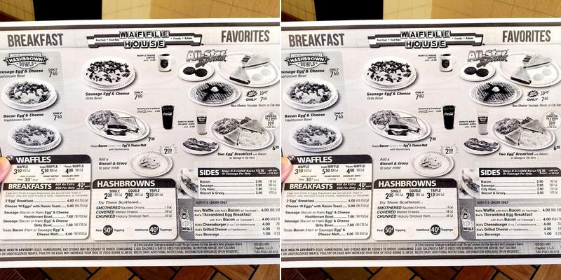 Waffle House Menu