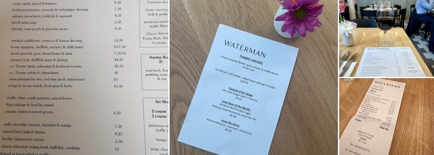 Waterman Restaurant Menu