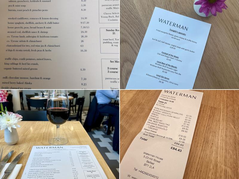 Waterman Restaurant Menu