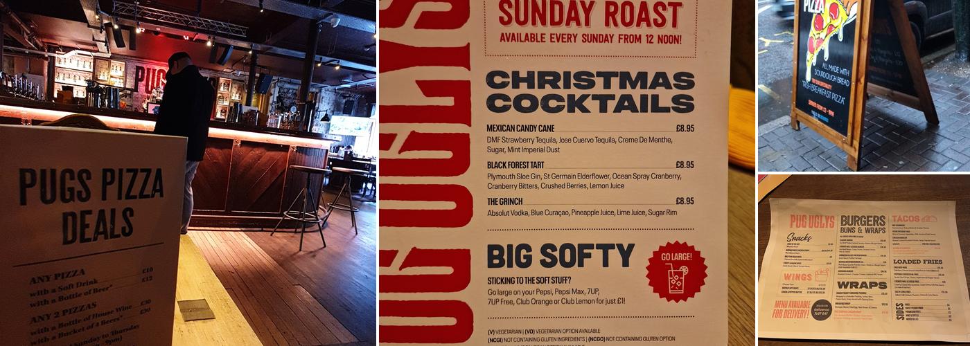 Pug Uglys Menu