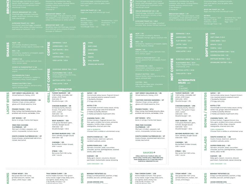 Slims Healthy Kitchen Menu