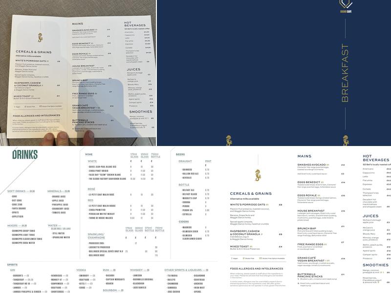 Grand Café Belfast Menu