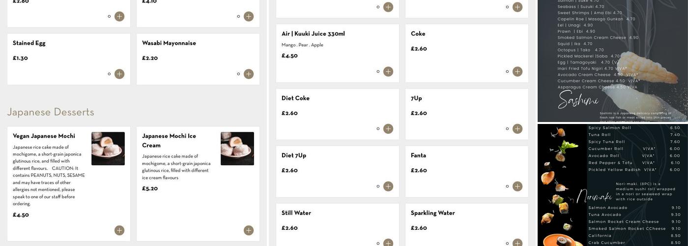 Kamakura East Sushi and Ramen Japanese Restaurant Menu