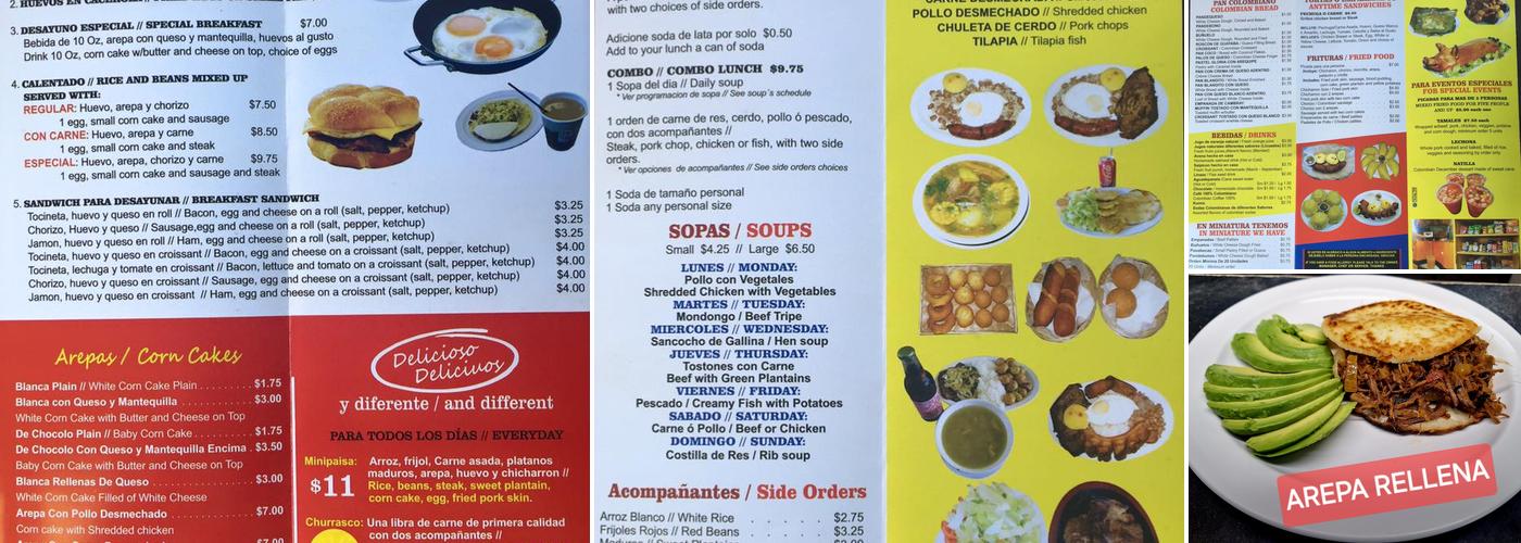 G BAKERY Restaurante & Panaderia Colombiana Menu