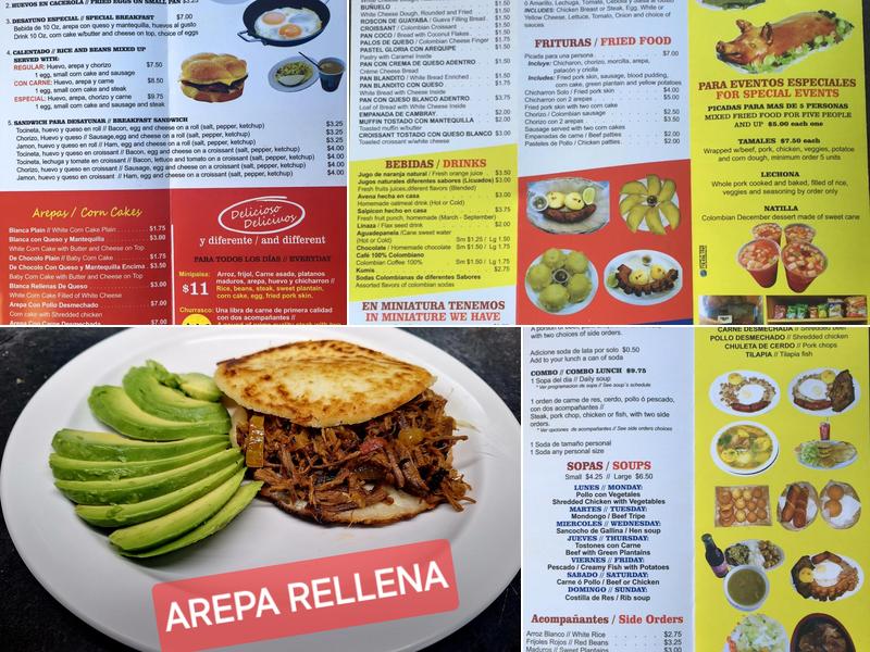 G BAKERY Restaurante & Panaderia Colombiana Menu