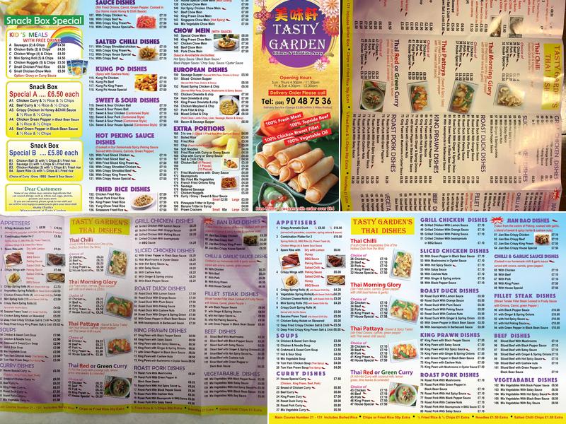 Tasty Garden Dundonald Menu