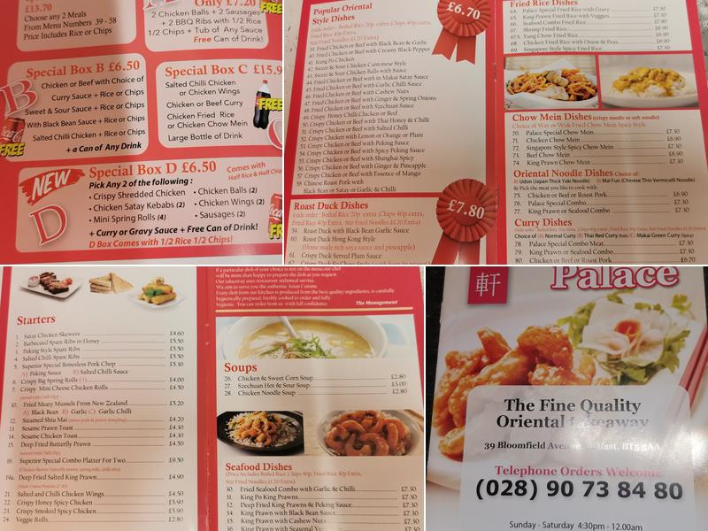 Superior Palace Menu