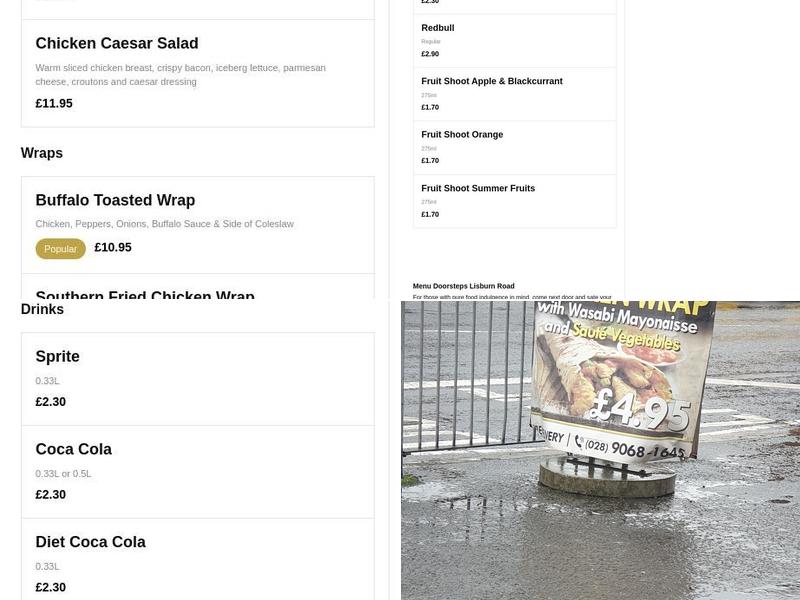 Doorsteps Lisburn Road Menu