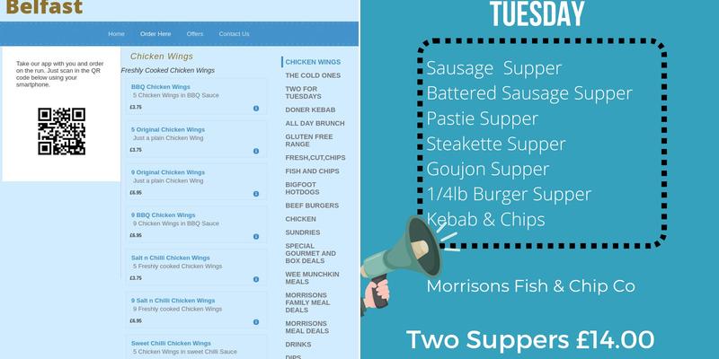 Morrisons Fish and Chips Co Menu