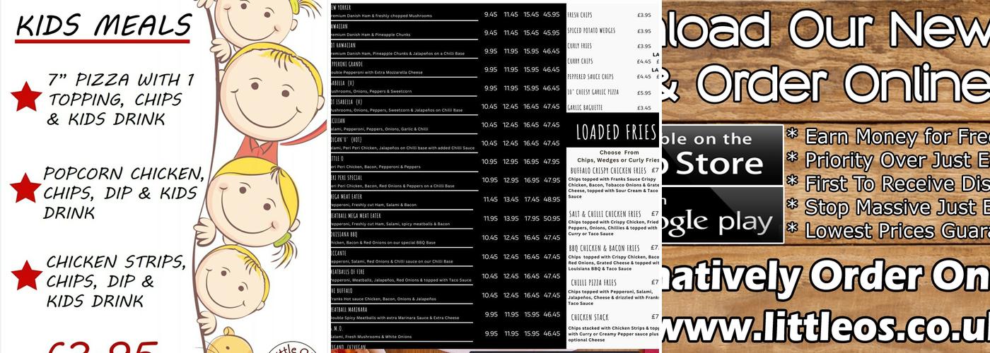 Little O's Andersonstown Road Menu