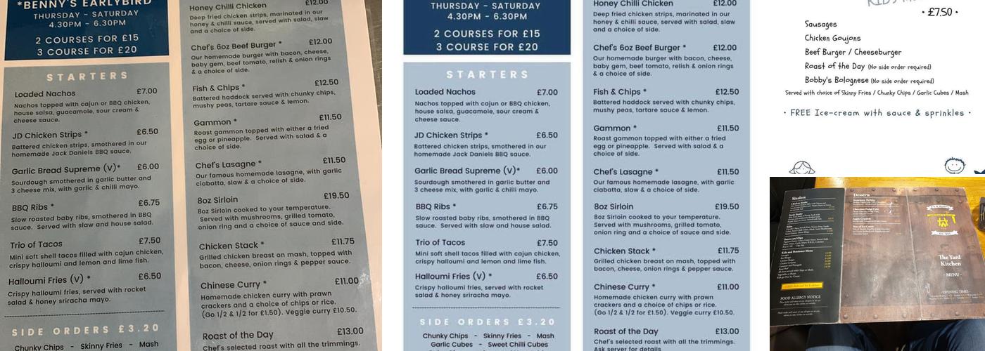 The Welders Club Menu