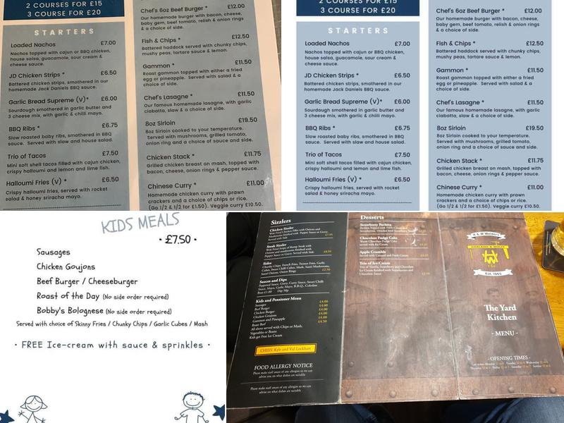 The Welders Club Menu