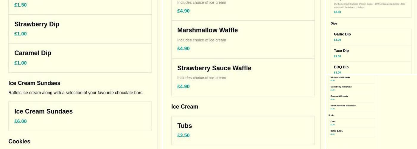 Raffo's Pizza & Ice Cream Menu