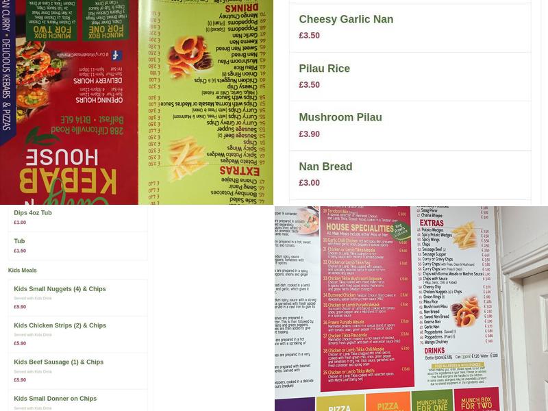 Currys 'N' Kebab Cliftonville Menu