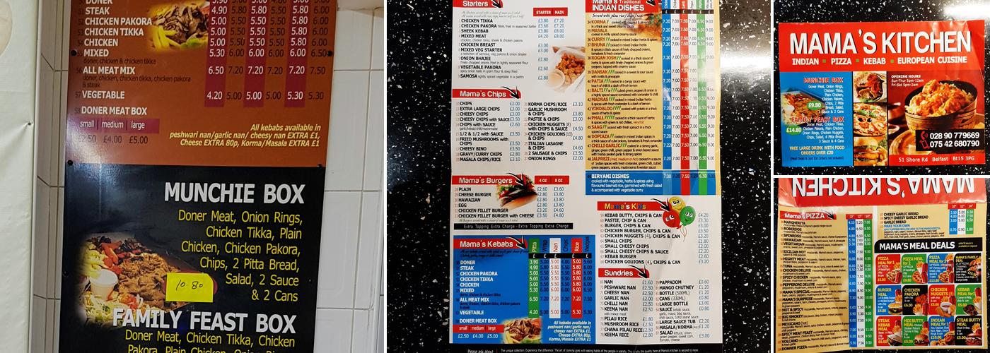 Mama's Kitchen Menu