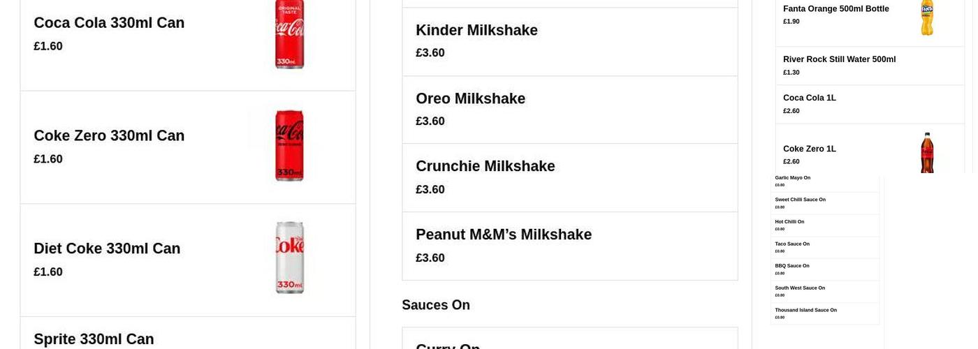 Aldos Fish & Chips Menu