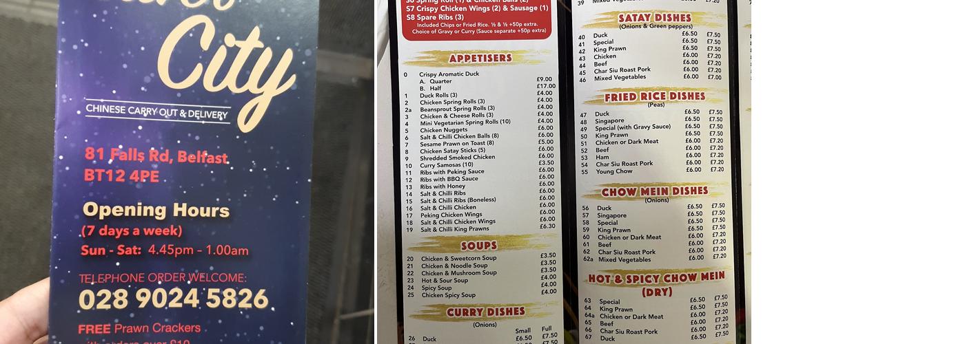 Sliver City Menu