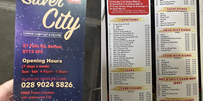 Sliver City Menu
