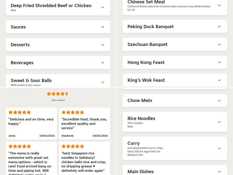 King's Wok Menu