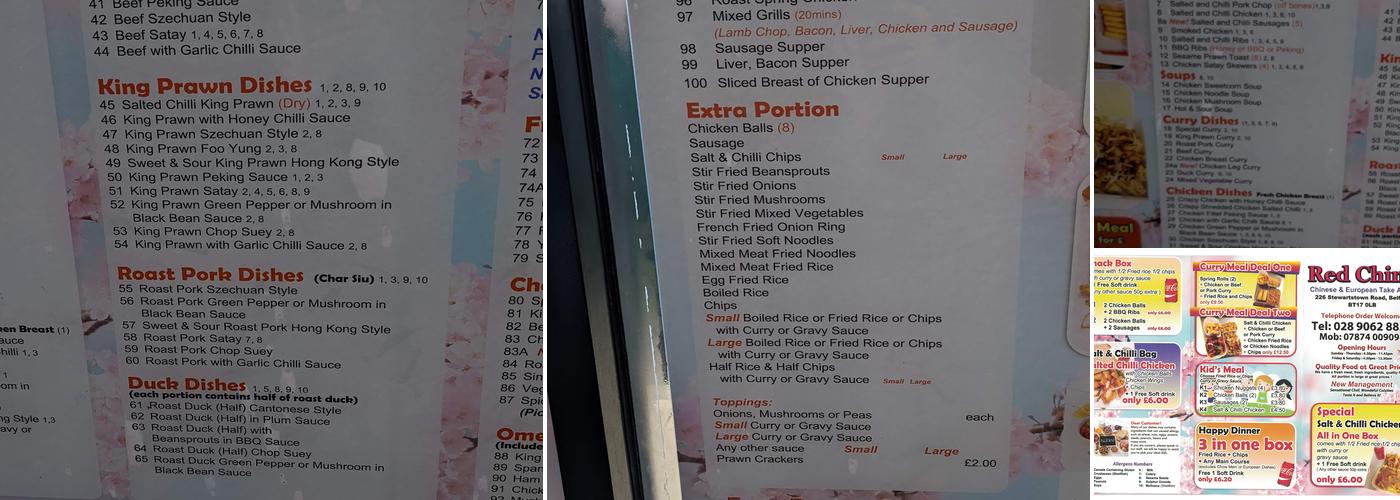 Red China Menu