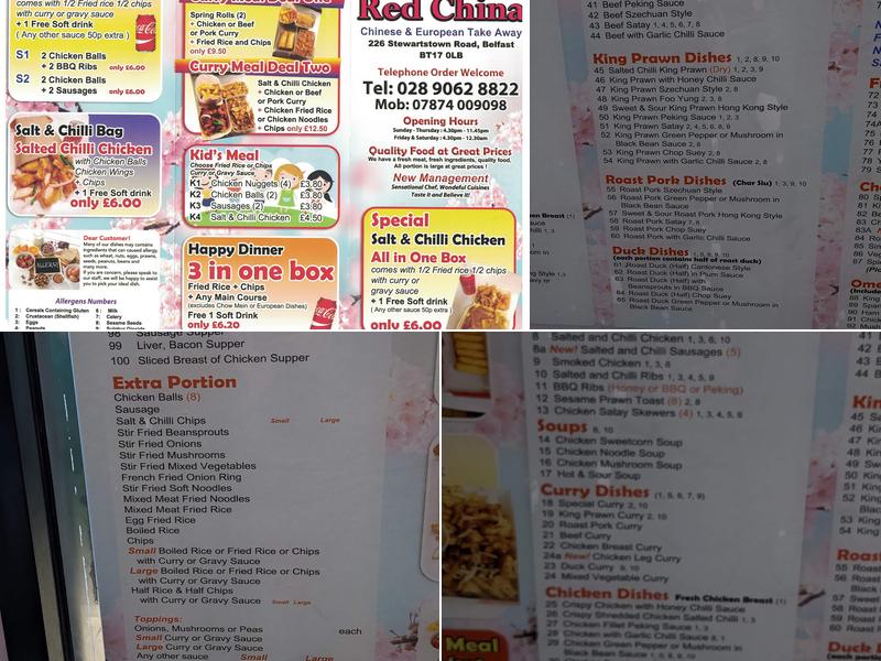Red China Menu