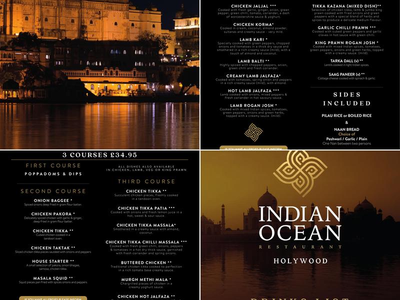 Indian Ocean Restaurant Menu