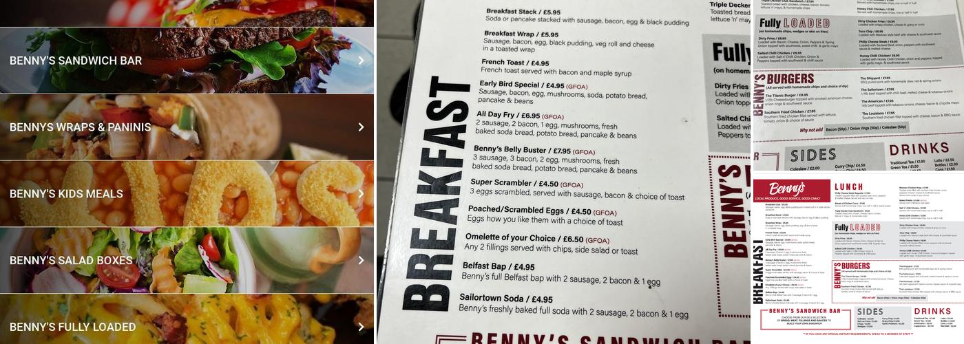 Benny's Menu